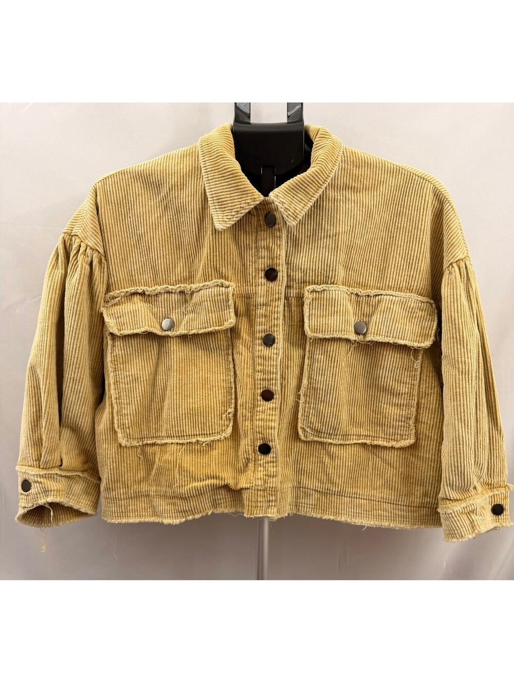 POL Mustard Yellow Corduroy Cropped Jacket Size M